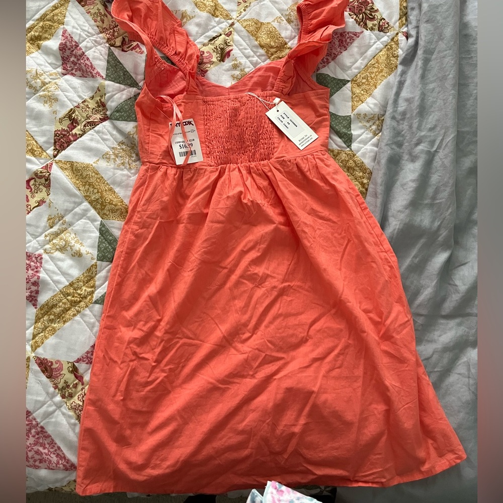 orange dress from tj max tags still on
